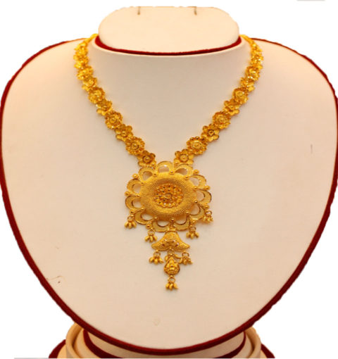Traditional Gold Necklace in Nepal.