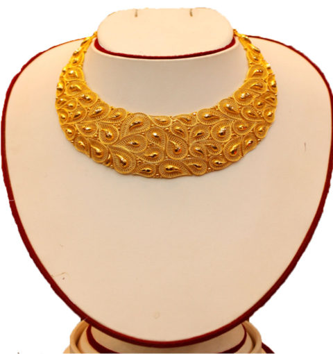 Handmade gold necklaces.