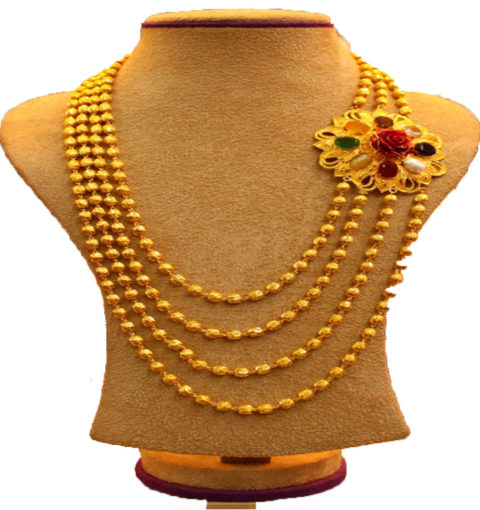 handcrafted gold necklaces in Nepal.