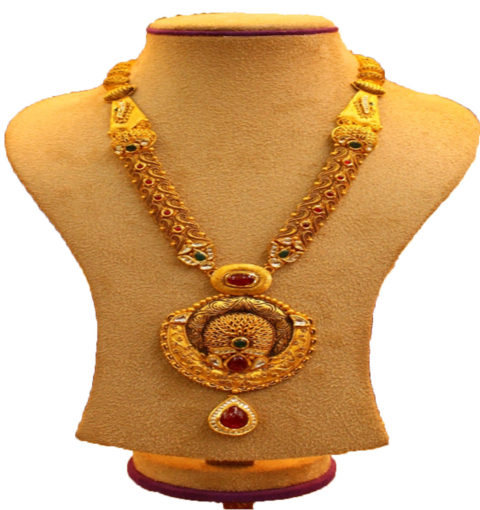 Long gold necklaces in Nepal