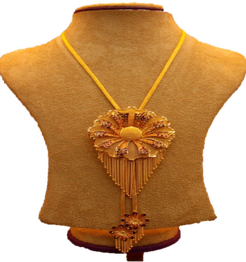 handmade gold necklace .