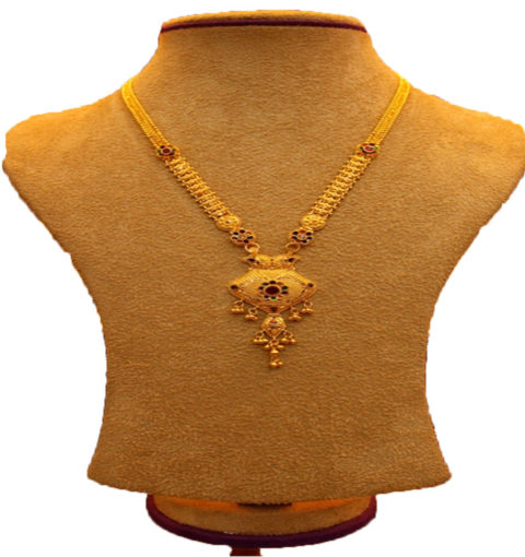 handmade long gold necklace