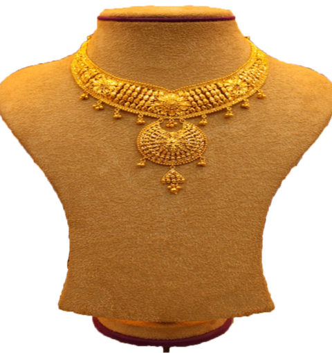 Nepali bridal gold necklace.