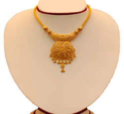 handcrafted gold necklace.