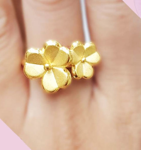 double flower ring